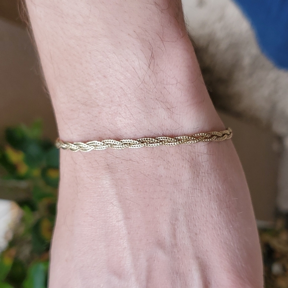 Vintage Italian 14k Gold Braided Bracelet - Picture 1 of 10